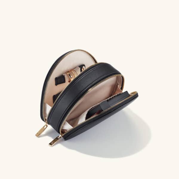 PU Zipper Diamond Jewelry Storage Case