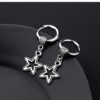 Silver Stainless Steel Earrings: Unique 1-Star Design, Firm and Scratch-resistant
