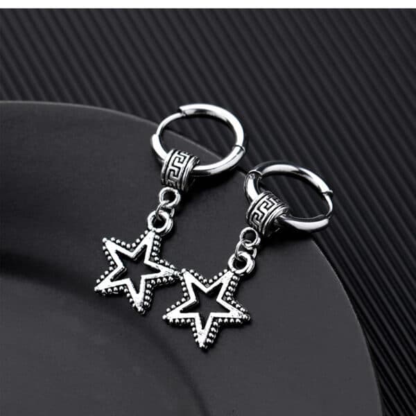 Silver Stainless Steel Earrings: Unique 1-Star Design, Firm and Scratch-resistant - Image 9