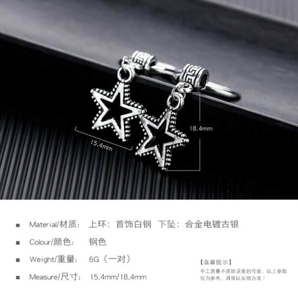 Silver Stainless Steel Earrings: Unique 1-Star Design, Firm and Scratch-resistant - Image 7