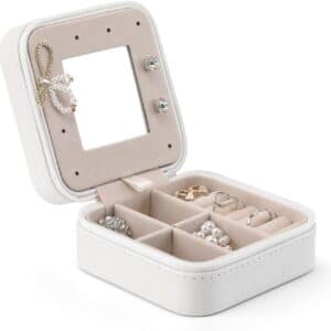 Premium Faux Leather Jewelry Box for Earrings, Rings and Necklaces
