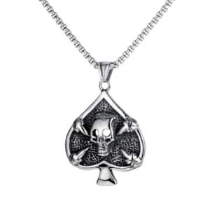 Custom Stainless Steel Necklace- Personality Poker of Spades Pendant