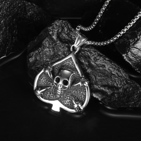 Custom Stainless Steel Necklace- Personality Poker of Spades Pendant - Image 2