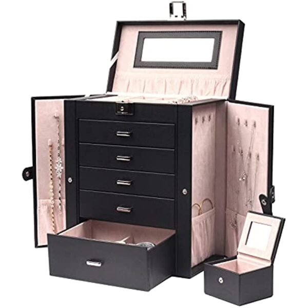 Customizable 6-Layer Free Beauty Large Jewelry Organizer & Storage Case