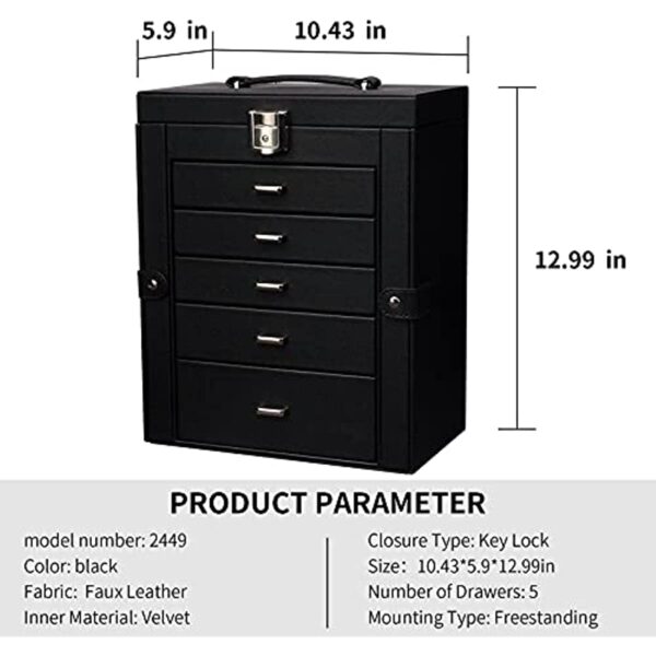 Customizable 6-Layer Free Beauty Large Jewelry Organizer & Storage Case - Image 4