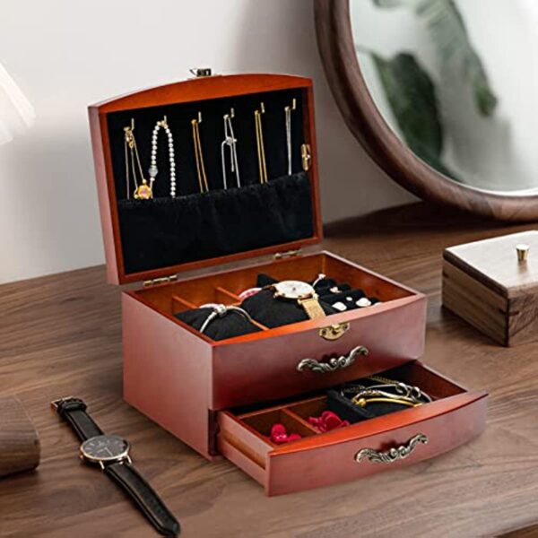 Elegant Wooden Jewelry Box for Wedding Gifts and Special Occasions - Image 5
