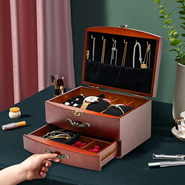 Elegant Wooden Jewelry Box for Wedding Gifts and Special Occasions - Image 3