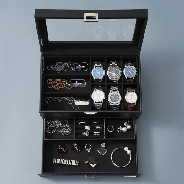Leather Storage Box for Watches and Jewelry- Luxury Gift for Best Friend - Image 11