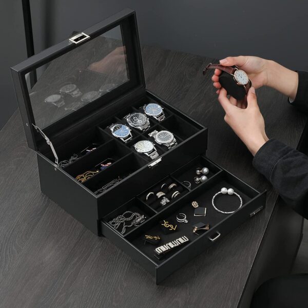 Leather Storage Box for Watches and Jewelry- Luxury Gift for Best Friend - Image 12