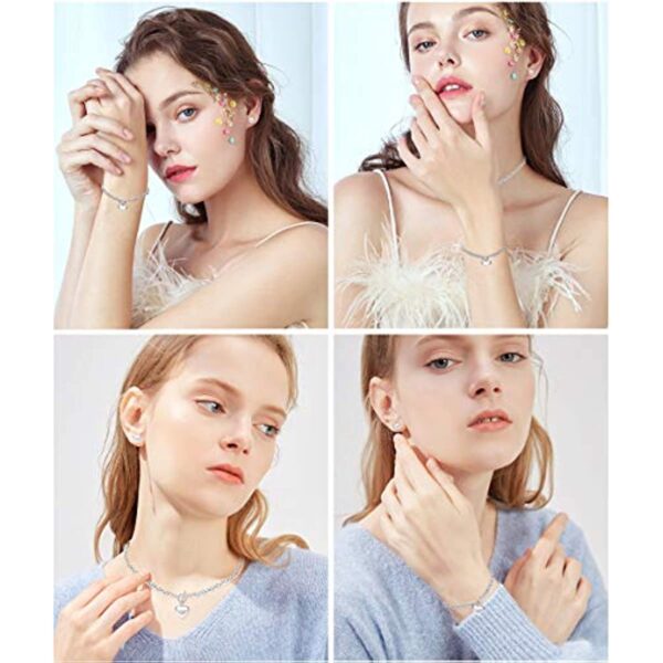 Customizable Stainless Steel Jewelry Set with Heart Pendants for a Personal Touch - Image 6