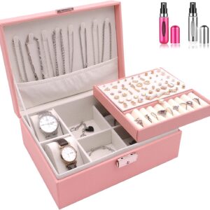 2-layer Luxurious Leather Jewelry Box for Collectors and Enthusiasts