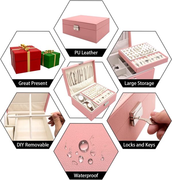 2-layer Luxurious Leather Jewelry Box for Collectors and Enthusiasts - Image 5
