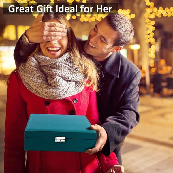 2 layer stackable jewelry box with removable jewelry organizer trays - Image 16