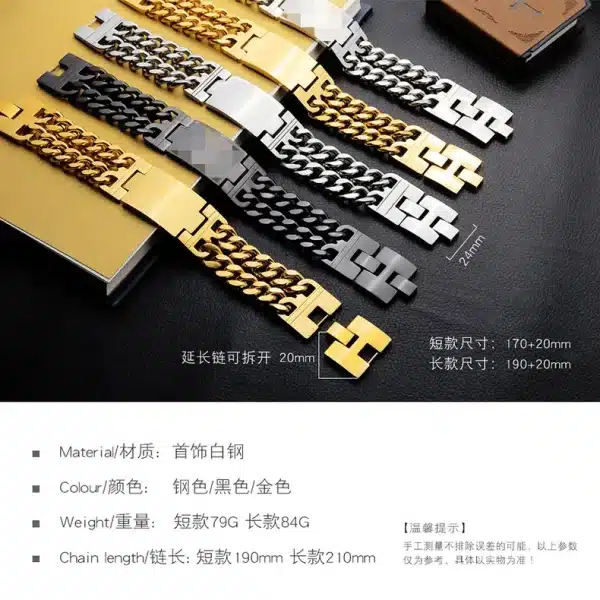 Customized Personality Sleek Stainless Steel Bracelets - Crafted to Perfection - Image 6
