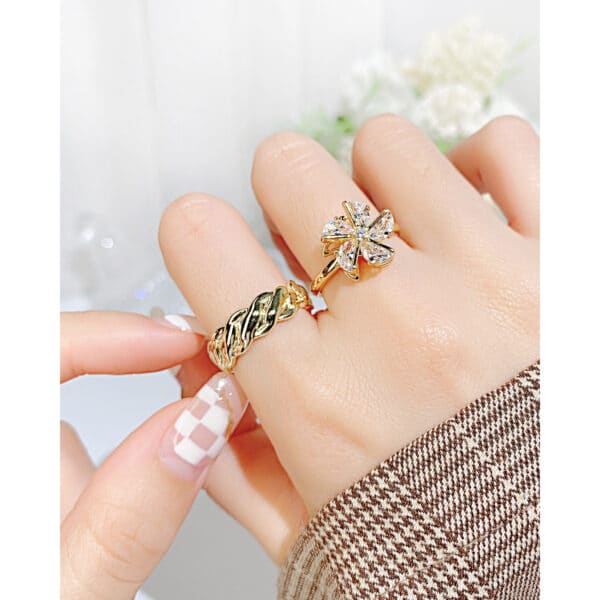Twist C-shape Stainless Steel Rings - Gift for Girls - Image 4