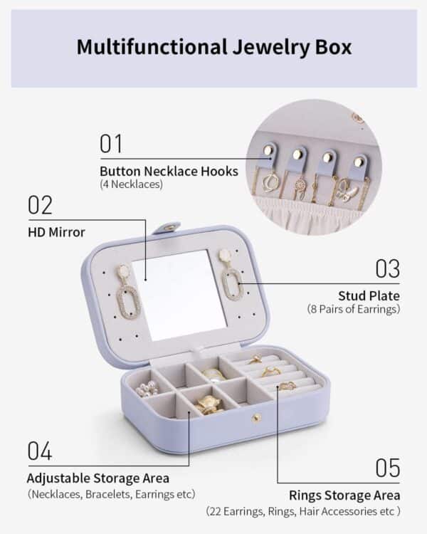 Chic Travel Jewelry Box - Small in Size with Plenty of Storage Space - Image 10