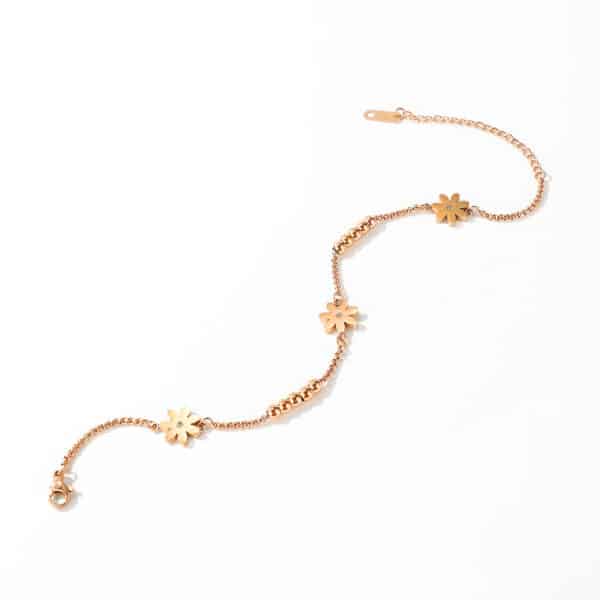 Simple and Elegant Stainless Steel Anklet with Crystal Embellishments - Image 4