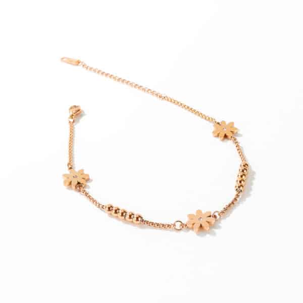 Simple and Elegant Stainless Steel Anklet with Crystal Embellishments - Image 3