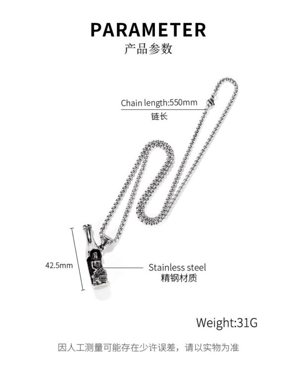 Personality Wine Bottle Pendant Necklace for Fashion-Forward Individuals - Image 2