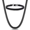 Cheap Wheat Chain Necklace and Bracelet Set for Men - Chain Width of 5mm at 22 inches - Image 5