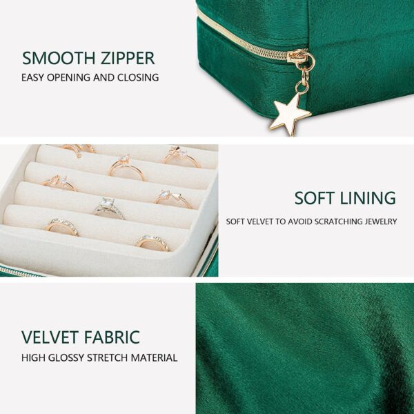 2-Layer Elegant Velvet Jewelry Box for Wedding Gifts and Special Occasions - Image 10