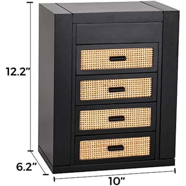 5 Layers Wooden Jewelry Organizer Box with Mirror - Image 4
