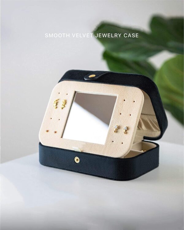 Small Jewelry Travel Case for Women - 2-Layer PU Leather Organizer Box - Image 4