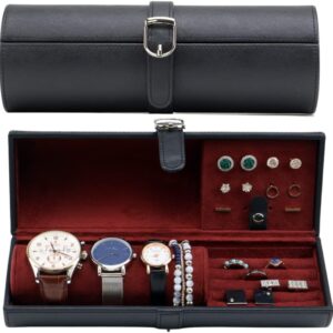 Round Jewelry Organizer Box for Watches Cufflinks and Jewelry