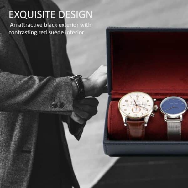 Round Jewelry Organizer Box for Watches Cufflinks and Jewelry - Image 3