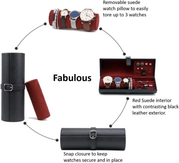 Round Jewelry Organizer Box for Watches Cufflinks and Jewelry - Image 8