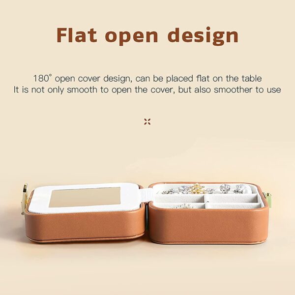Small Jewelry Box with Makeup Mirror - Perfect for Travel and Storage - Image 4