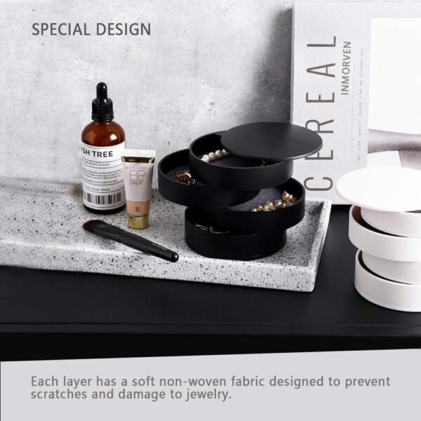 Women's Small Jewelry Storage Box: 4-Layer Rotating Travel Case with Lid - Image 6