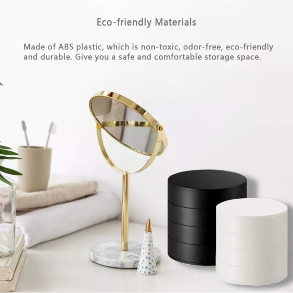 Women's Small Jewelry Storage Box: 4-Layer Rotating Travel Case with Lid - Image 2