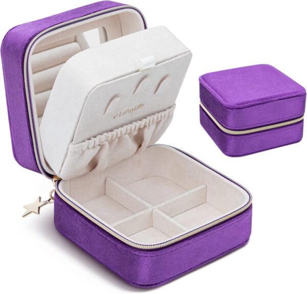 2-Layer Elegant Velvet Jewelry Box for Wedding Gifts and Special Occasions