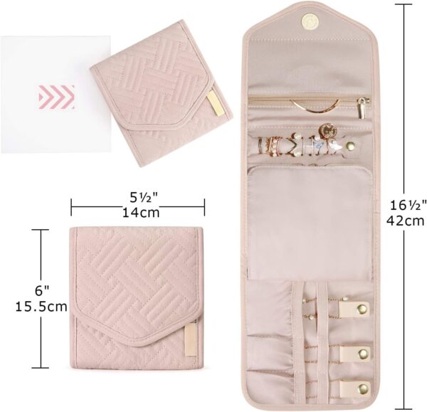 Foldable Jewelry Roll for Travel - Perfect for Rings, Necklaces, Earrings, Bracelets - Image 9