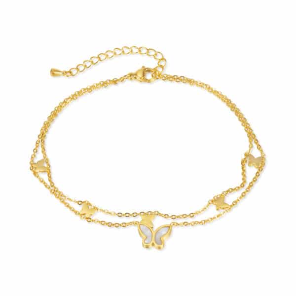 Custom 2-layer Stainless Steel Anklet with Butterflies for Your Unique Chic Look - Image 10