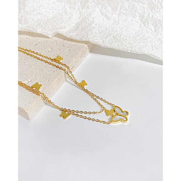 Custom 2-layer Stainless Steel Anklet with Butterflies for Your Unique Chic Look - Image 8