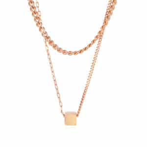 Elegant Stainless Steel Double Stacked Necklace - Extra Points for Your Outfit