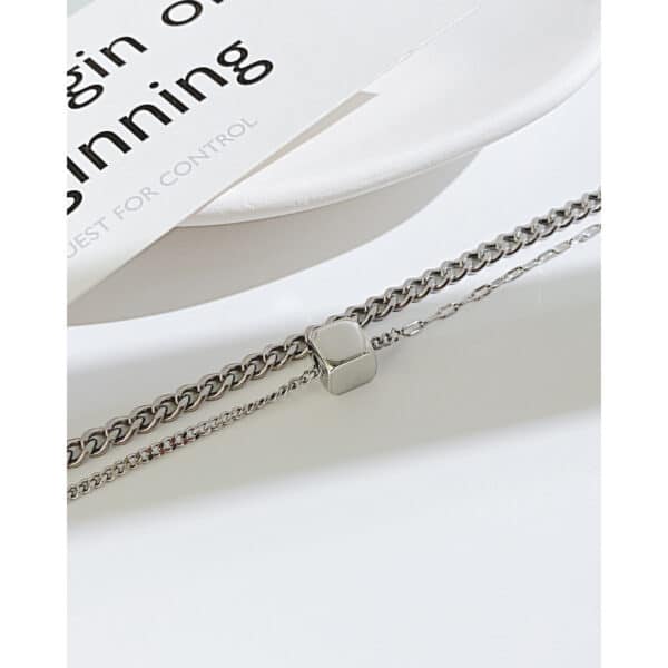 Elegant Stainless Steel Double Stacked Necklace - Extra Points for Your Outfit - Image 4