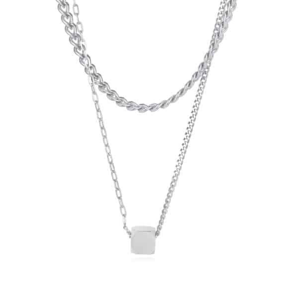Elegant Stainless Steel Double Stacked Necklace - Extra Points for Your Outfit - Image 5