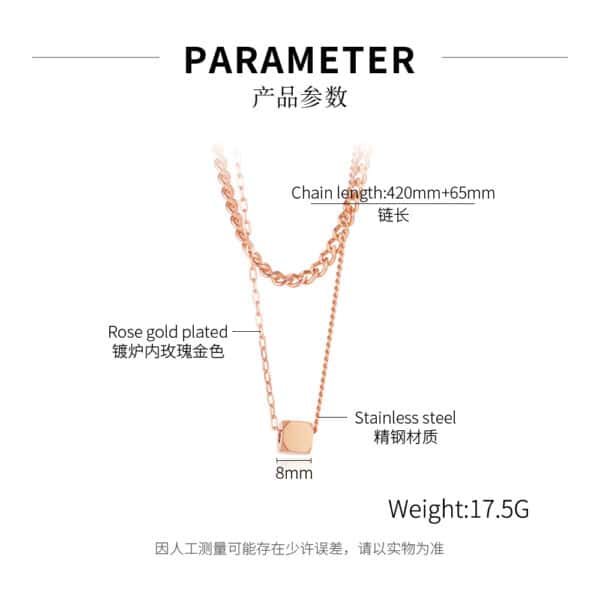 Elegant Stainless Steel Double Stacked Necklace - Extra Points for Your Outfit - Image 6