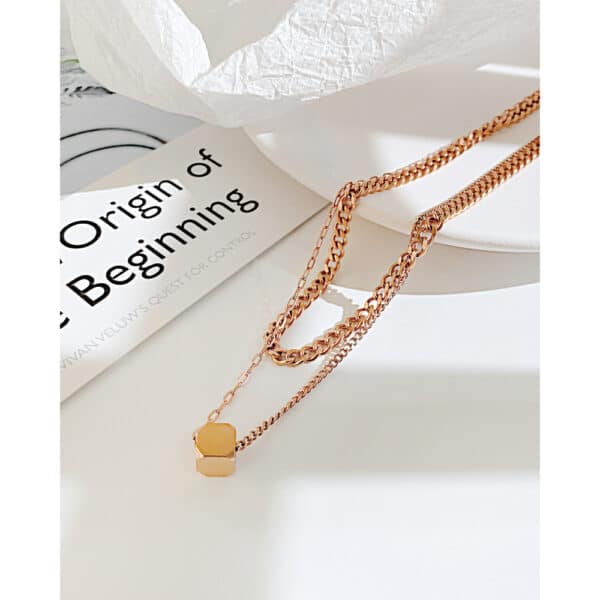 Elegant Stainless Steel Double Stacked Necklace - Extra Points for Your Outfit - Image 2