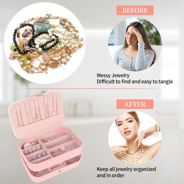 Mini PU Leather Jewelry Organizer Storage - Portable Gift Box for Girls - Image 2