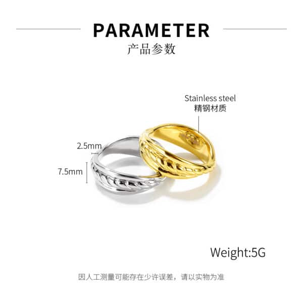 Minimalist Stainless Steel Jewelry Ring for Personalized Individuals - Image 5