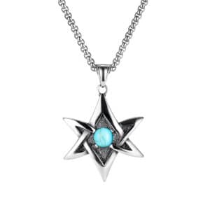 Punk Six-star Stainless Steel Pendant Necklace for Perfect Look