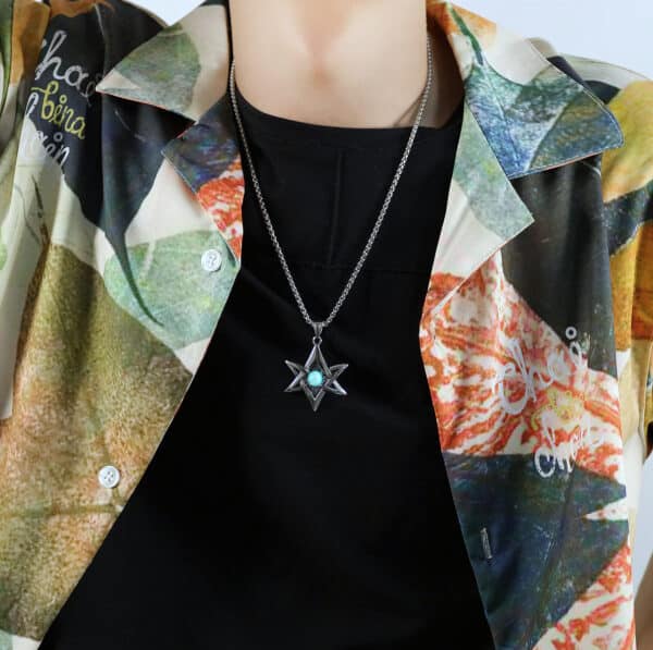 Punk Six-star Stainless Steel Pendant Necklace for Perfect Look - Image 9