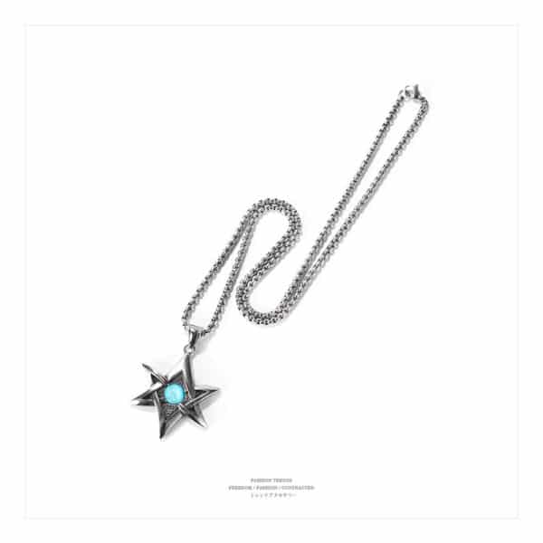 Punk Six-star Stainless Steel Pendant Necklace for Perfect Look - Image 2